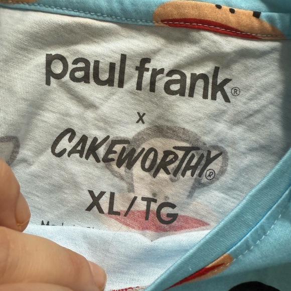 Cakeworthy new Paul Frank Light Blue Monkey shirt xl women’s - Picture 4 of 5